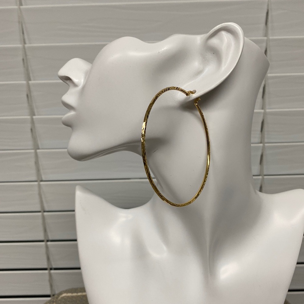 Essentials 18K Gold Overbrass Hoop Earrings